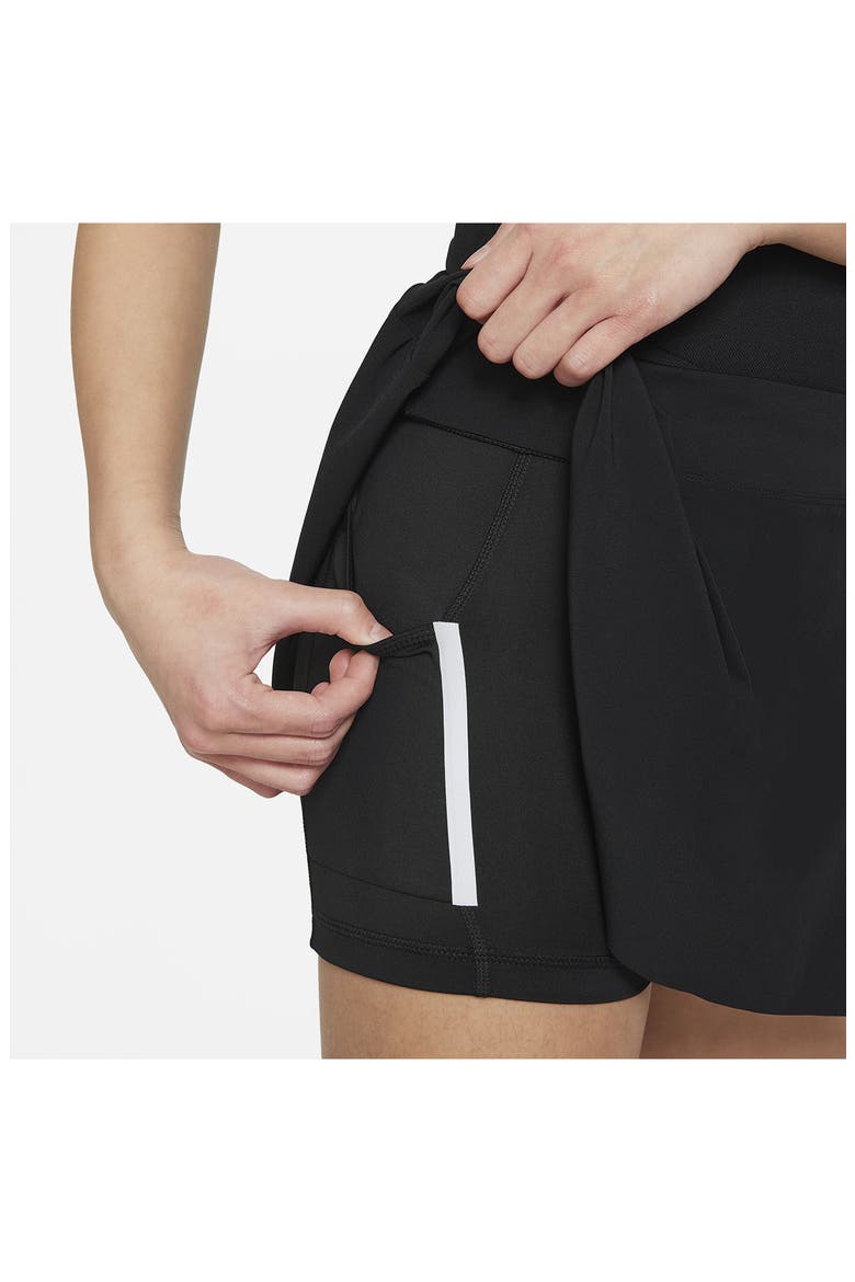 Kids' G Club Dri-FIT Golf Skirt, Alternate, color, BLACK/ WHITE