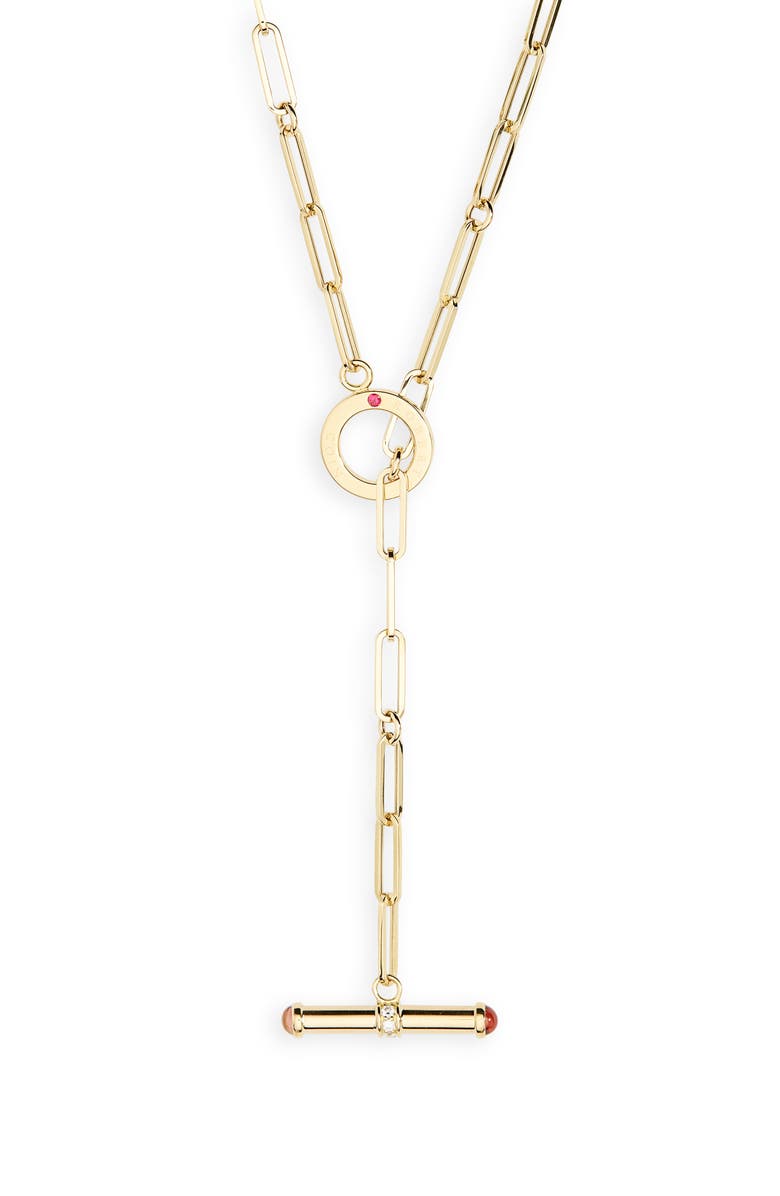 Roberto Coin Oro Diamond & Ruby Lariat Necklace, Alternate, color, 