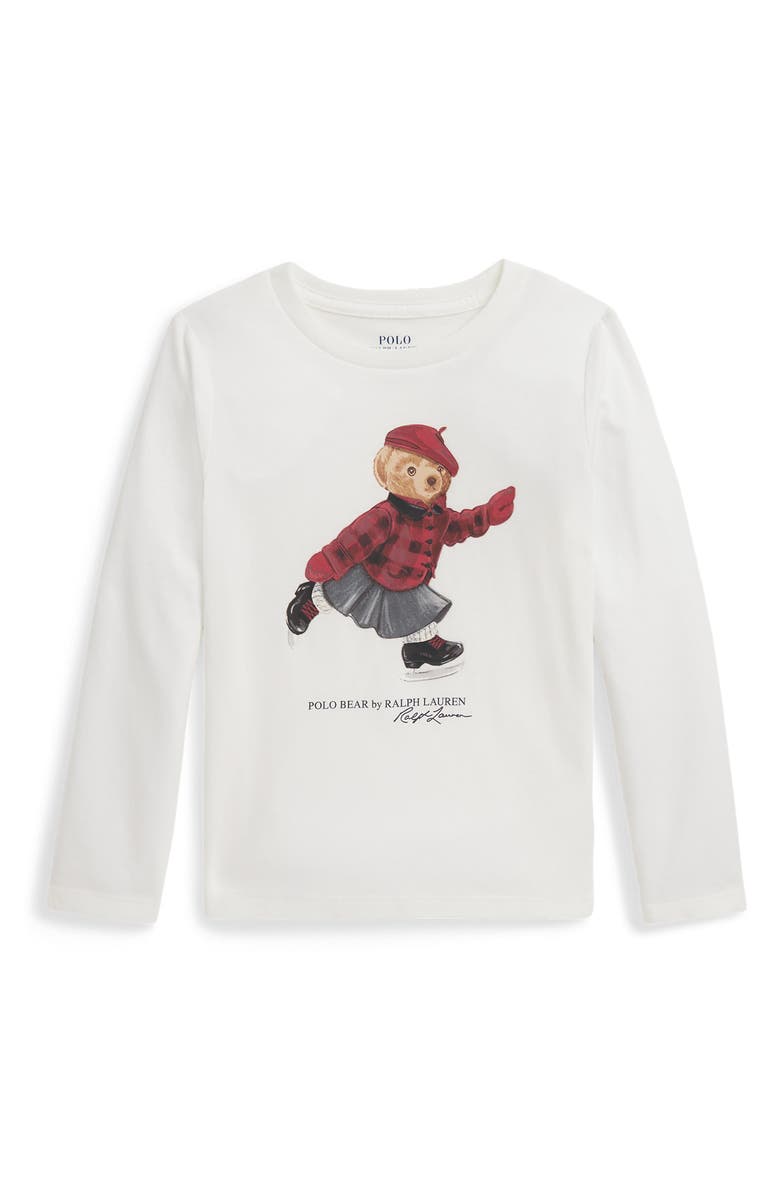 Polo Ralph Lauren Kids' Polo Bear Long Sleeve Graphic T-Shirt, Main, color, Trophy Cream
