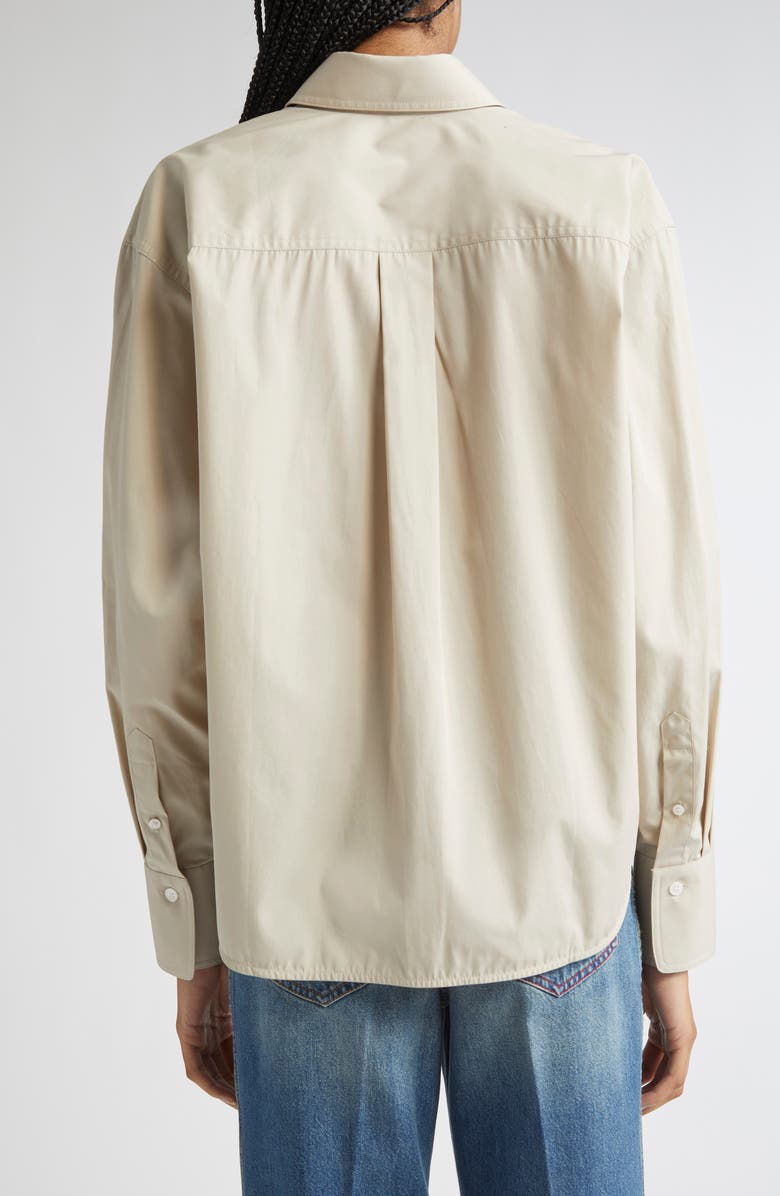 Victoria Beckham Crop Button-Up Shirt, Alternate, color, Pumice