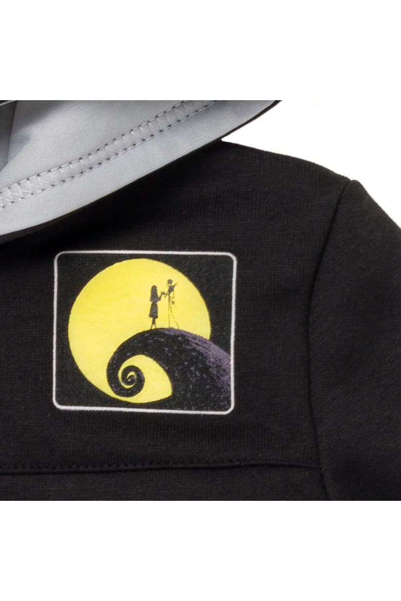 Nightmare Before Christmas Fleece Quarter-Zip Hoodie, Alternate, color, Jack Sally Black