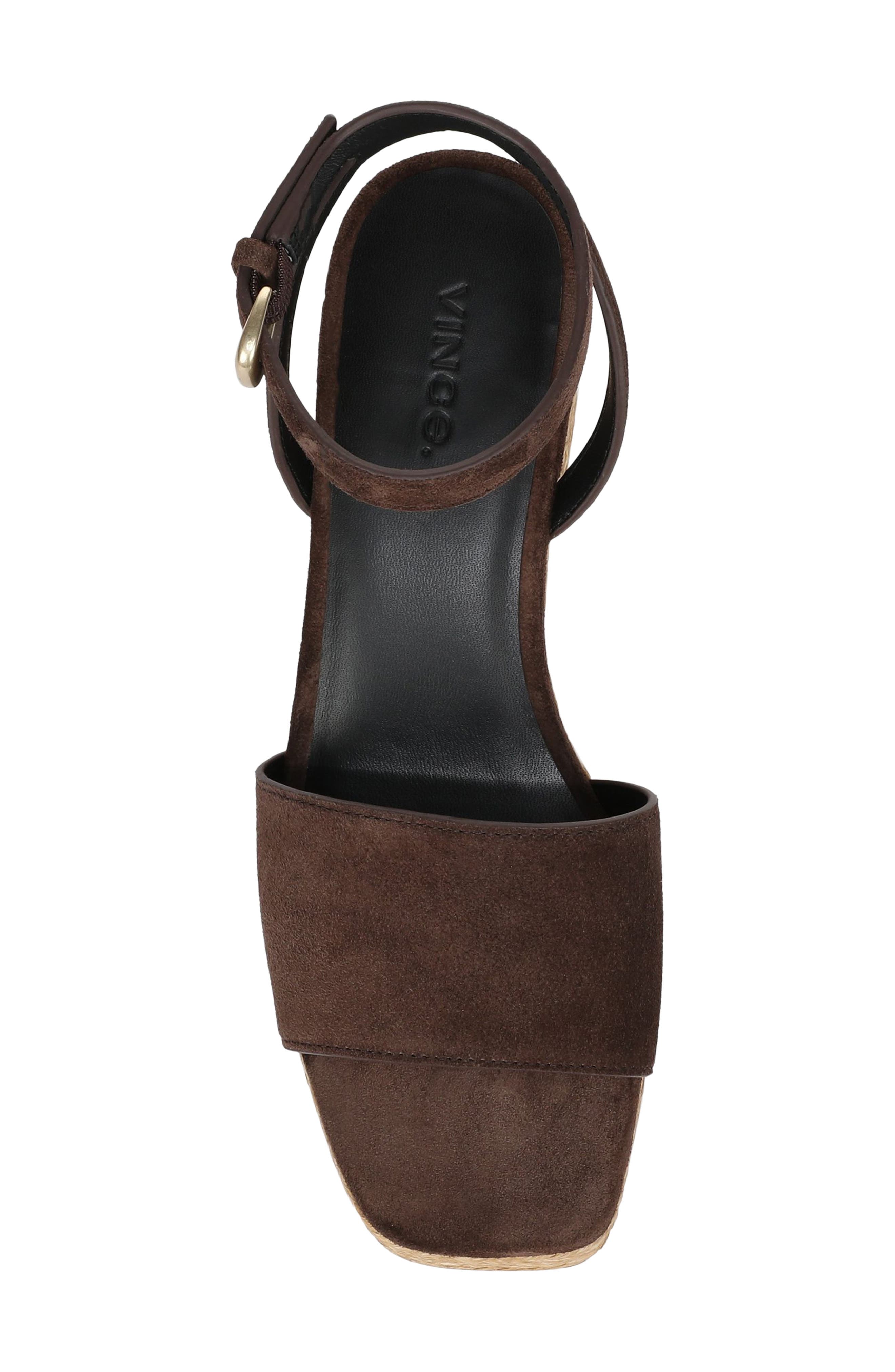 Vince Castella Ankle Strap Platform Sandal, Alternate, color, Cacao Brown