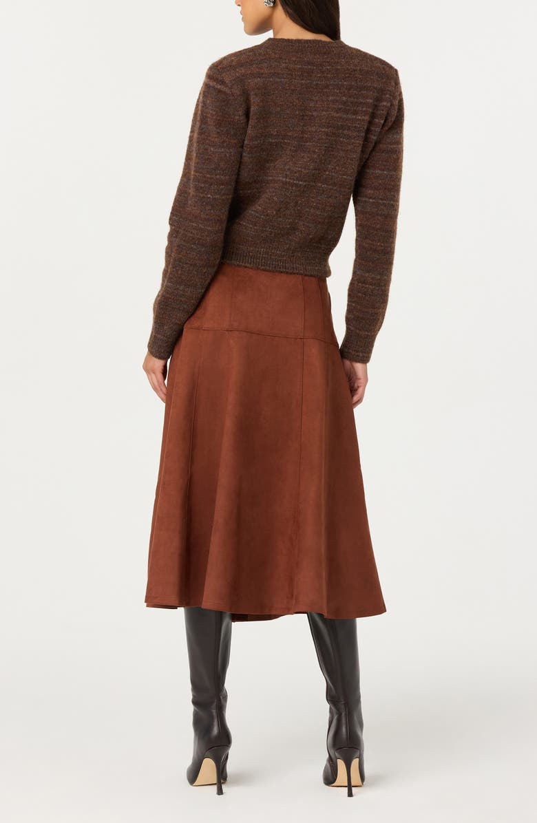 ASTR the Label Zoya Faux Suede Midi Skirt, Alternate, color, Brown