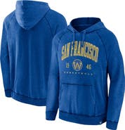 FANATICS Men's Fanatics Branded Heather Royal Golden State Warriors Foul Trouble Snow Wash Raglan Pullover Hoodie