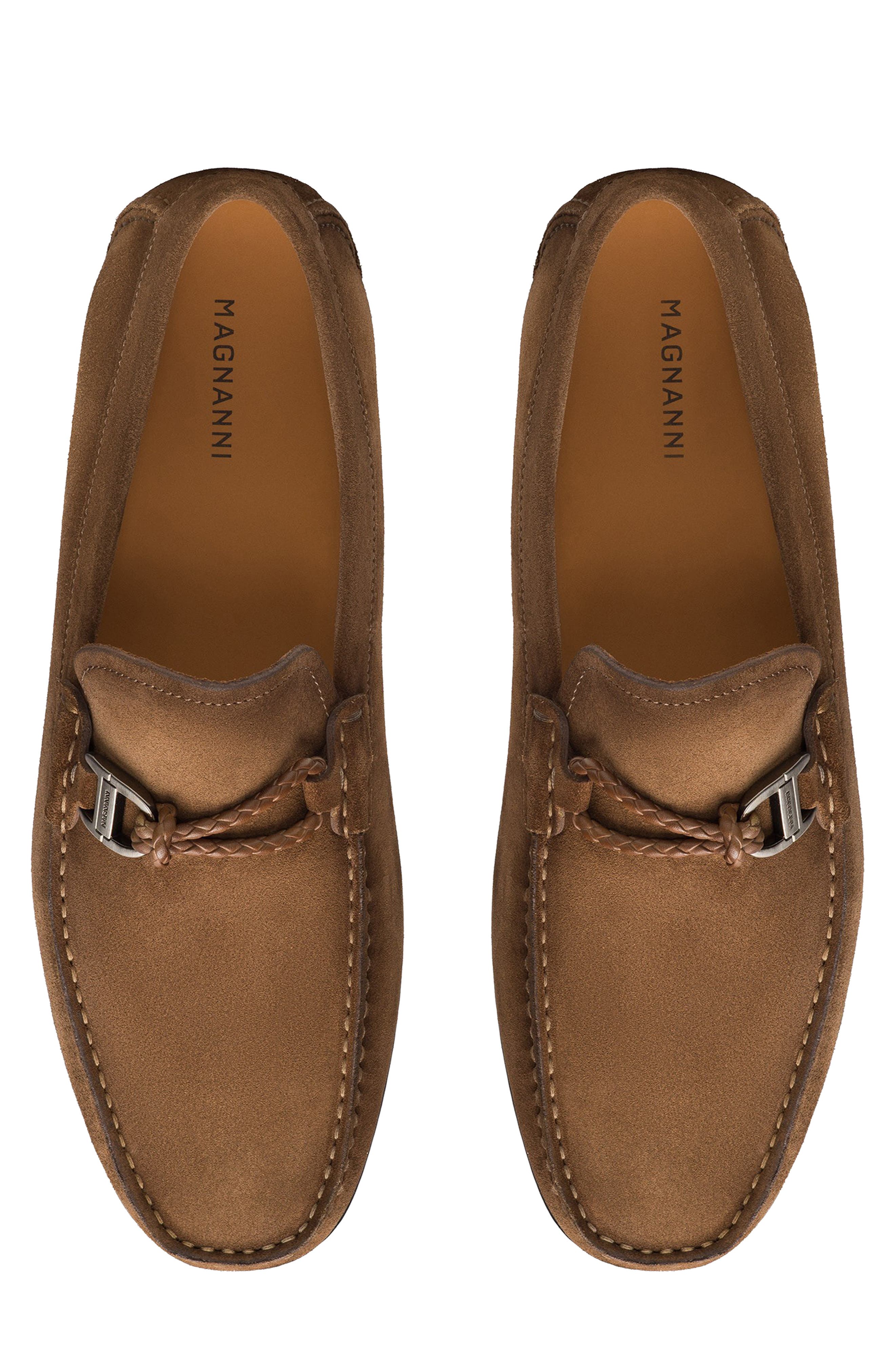 Magnanni Monterey Braid Bit Loafer, Alternate, color, Taupe Suede