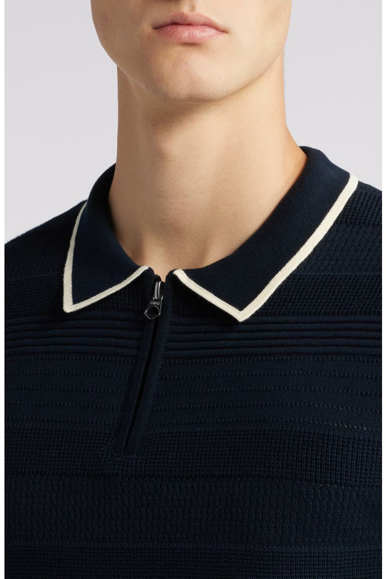 Tipped Quarter Zip Polo, Alternate, color, DARK NAVY