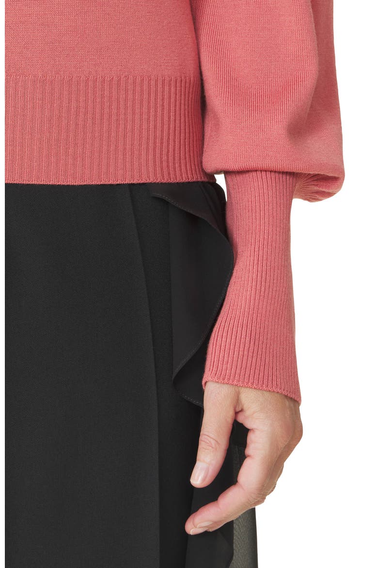 Wool Sweater With Grosgrain Detail, Alternate, color, Pink