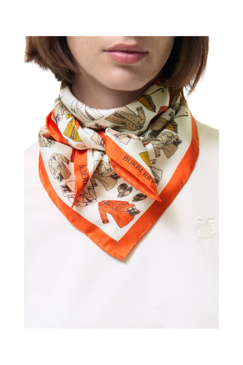 Trench Coat Silk Scarf, Alternate, color, Vintage Sand beige