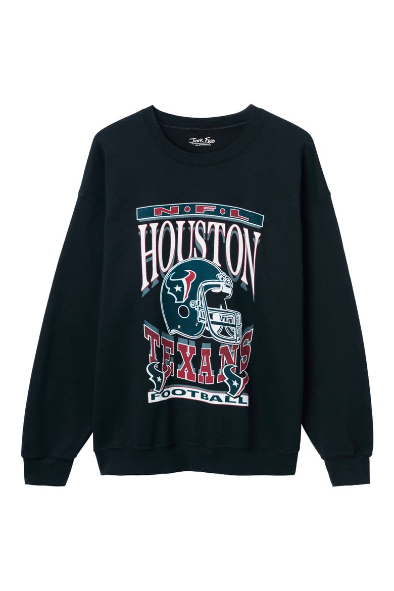 Houston Texans Helmet Flea Market Crewneck Sweatshirt, Main, color, BLACK