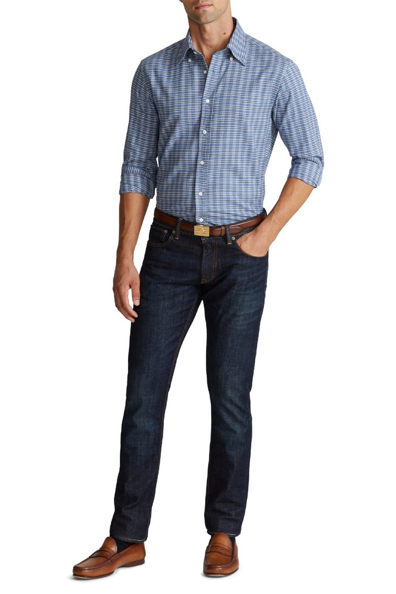 Slim Straight Leg Jeans, Alternate, color, DARK BLUE INDIGO