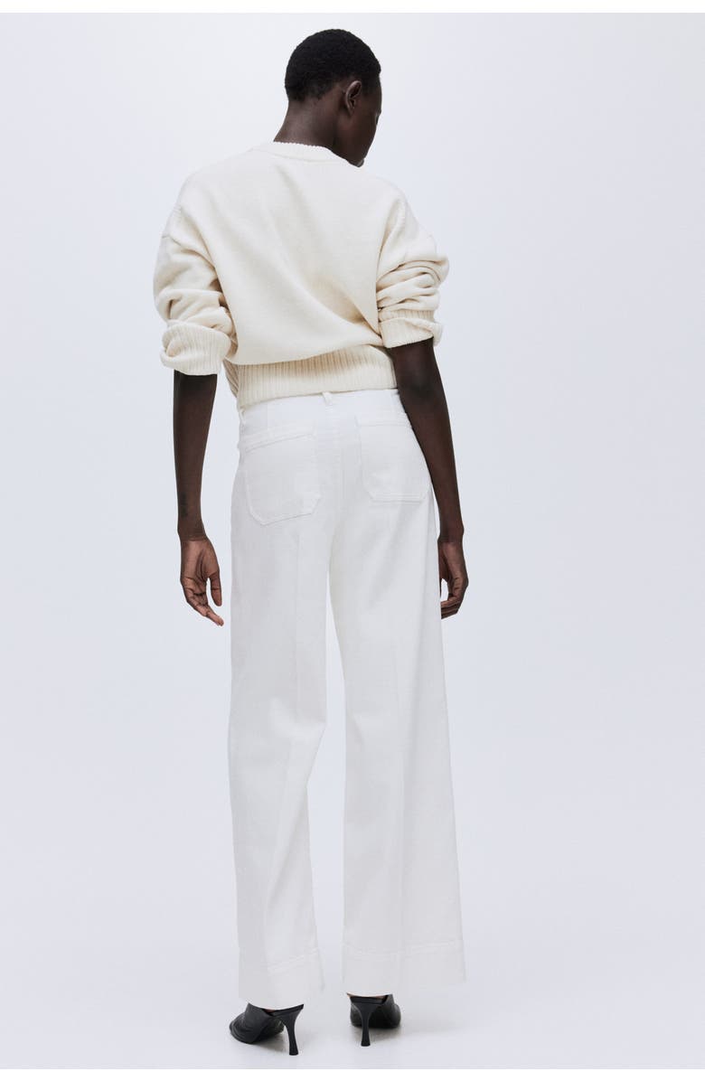 H&M Wide High Jeans, Alternate, color, White