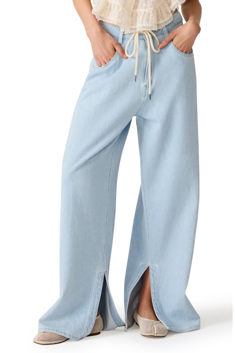 Maycen Drawstring Jeans, Main, color, FADED BLUE
