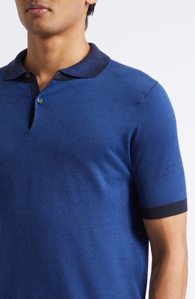 John Smedley Grenock Merino Wool Polo Sweater, Alternate, color, Midnight Blue