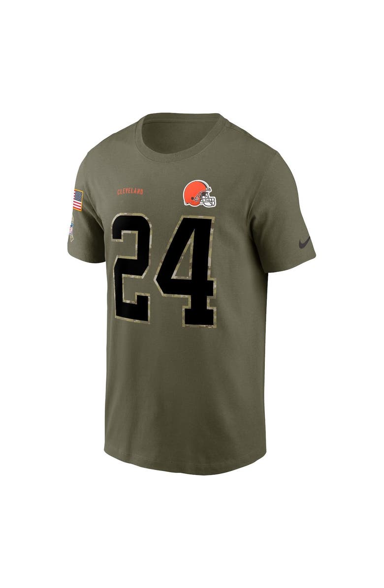 Nike Men's Nike Nick Chubb Olive Cleveland Browns 2022 Salute To Service Name & Number T-Shirt, Alternate, color, 