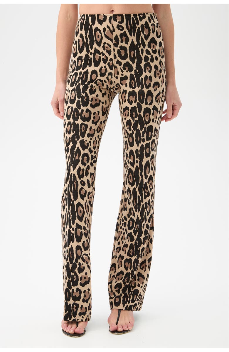 Trina Turk Jacoba Leopard Flare Leg Pant, Main, color, Multi