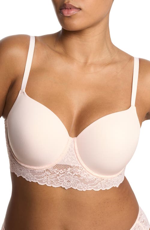 Natori Heavenly Full Coverage Longline Lace T-shirt Bra In Pink