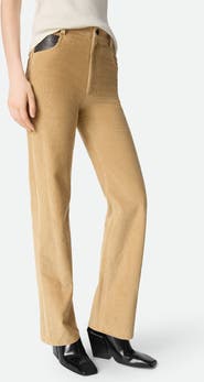 Bottega Veneta Leather Patch Corduroy Pants