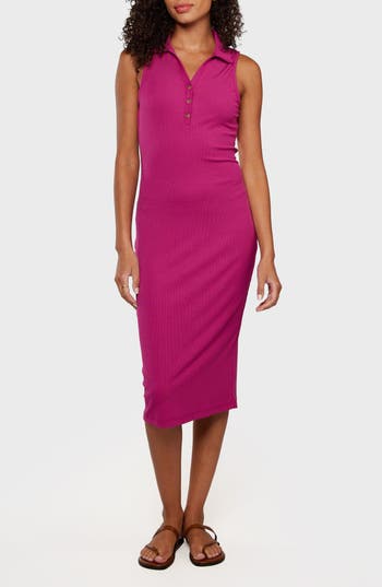 Matty M . Leighton Sleeveless Midi Dress In Purple