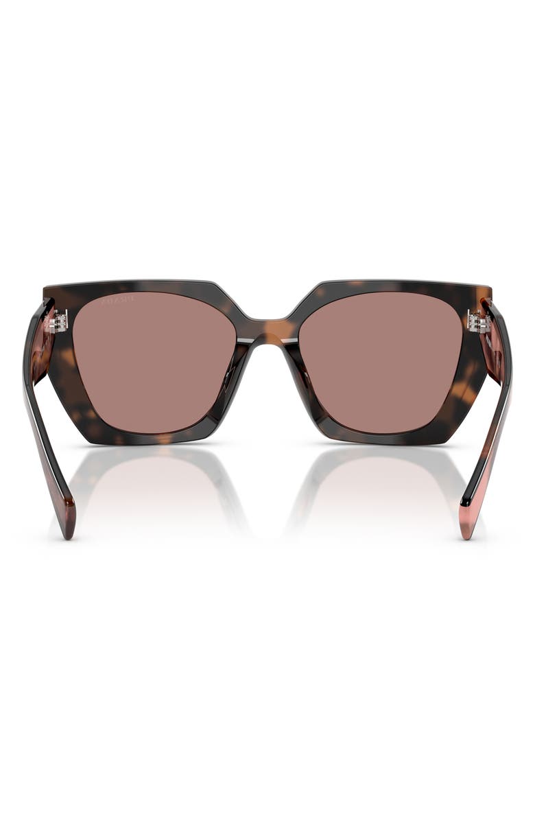 Prada 55mm Gradient Rectangular Sunglasses, Alternate, color, Light Brown