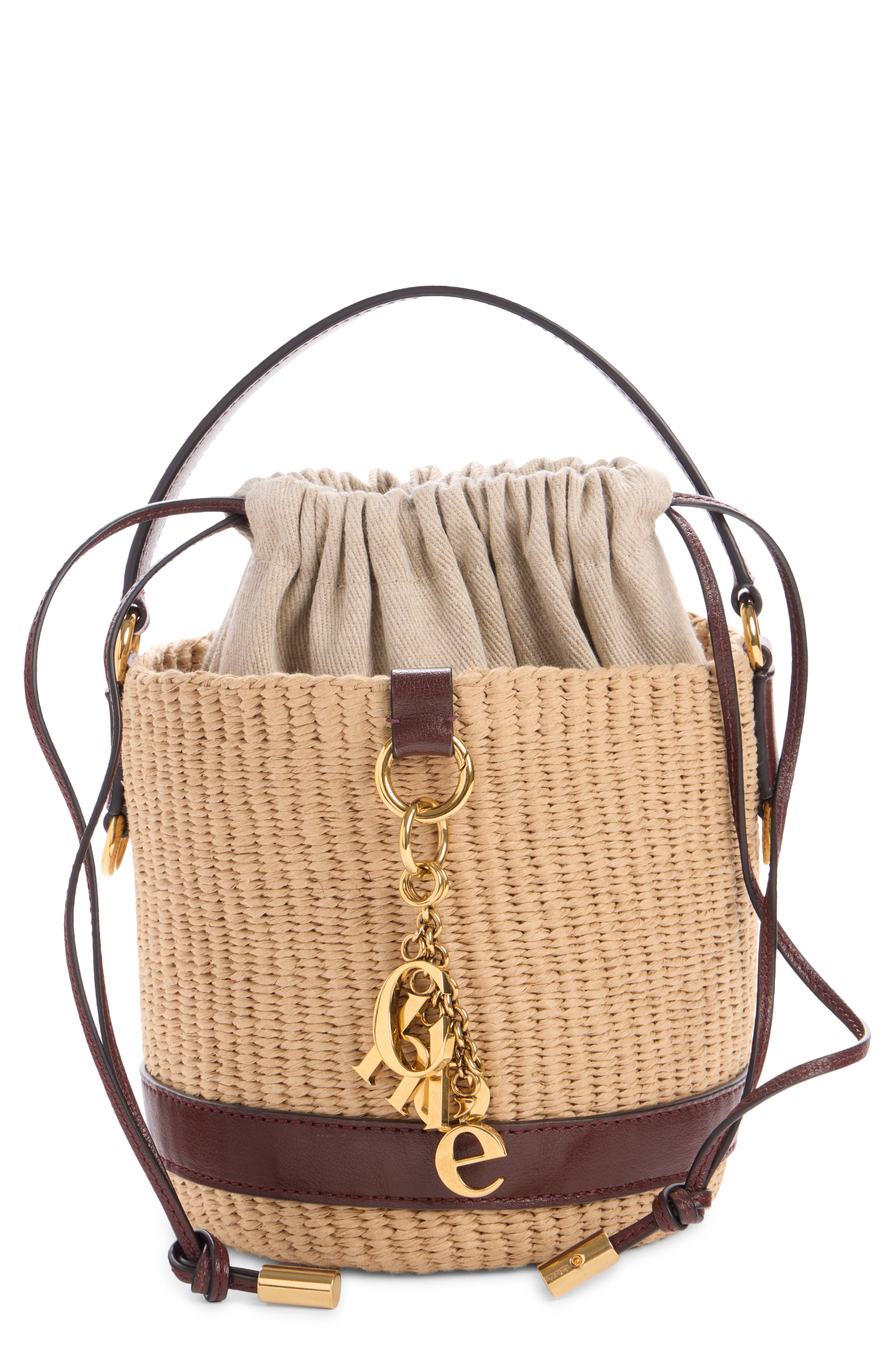 Charms Woven Straw Basket Bag, Main, color, CRAFTY BROWN