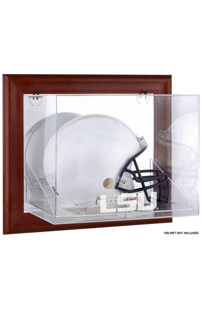 FANATICS AUTHENTIC LSU Tigers Brown Framed Wall Mounted Helmet Display Case, Main, color, 