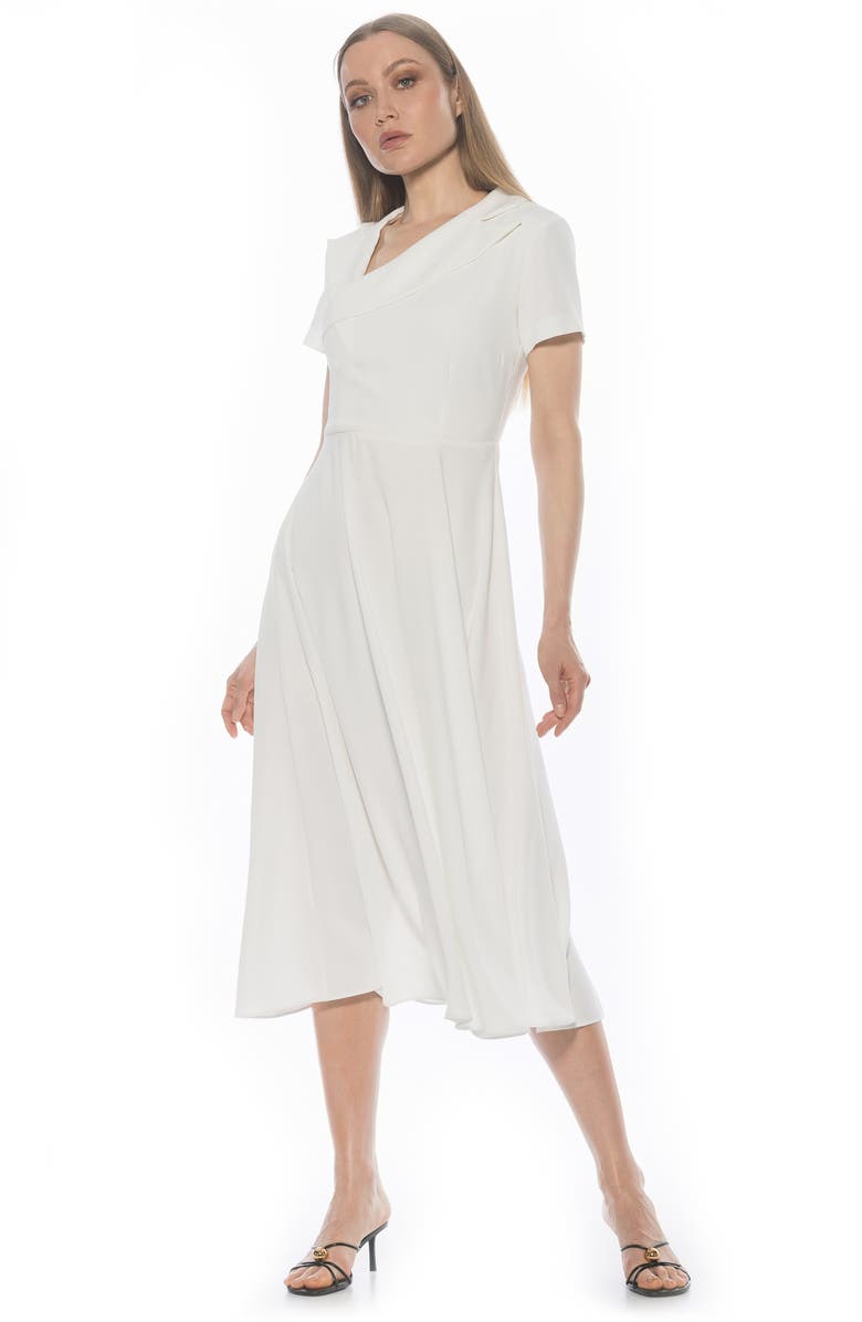 Alexia Admor Jackie Asymmetric Collared Dress, Alternate, color, Ivory