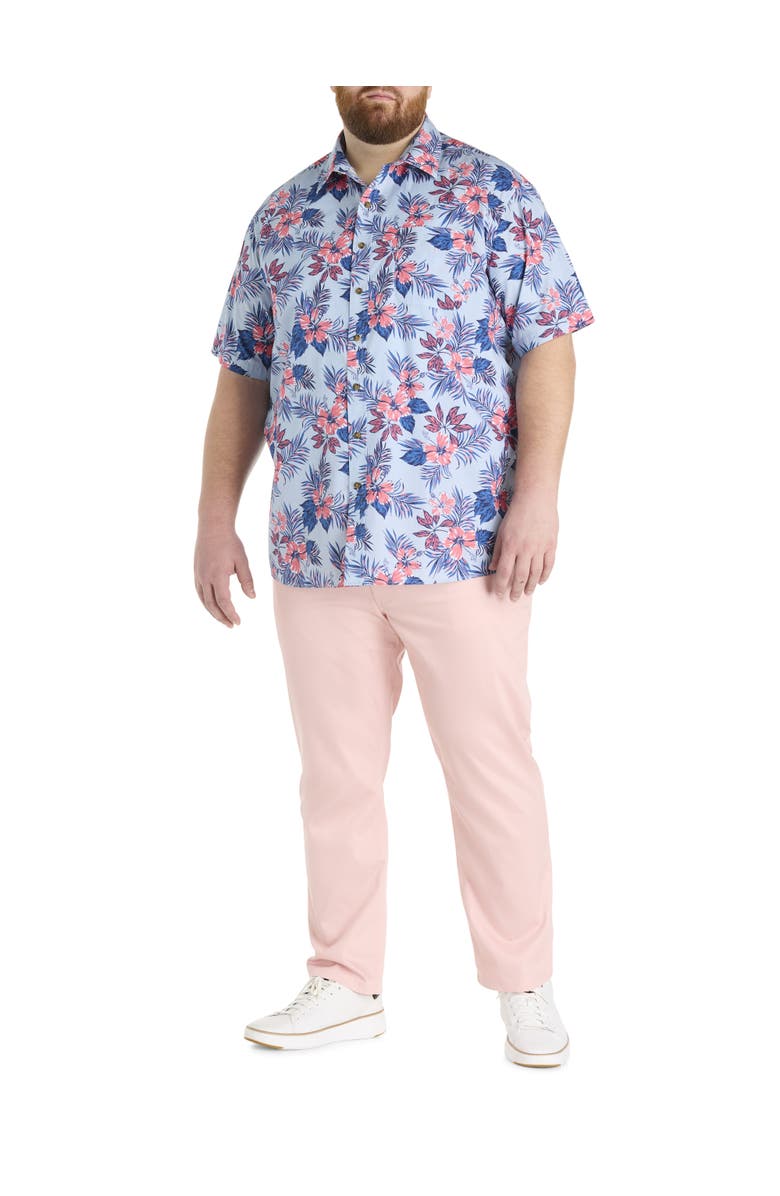 Oak Hill by DXL Big & Tall Floral Sport Shirt, Alternate, color, Blue Multi