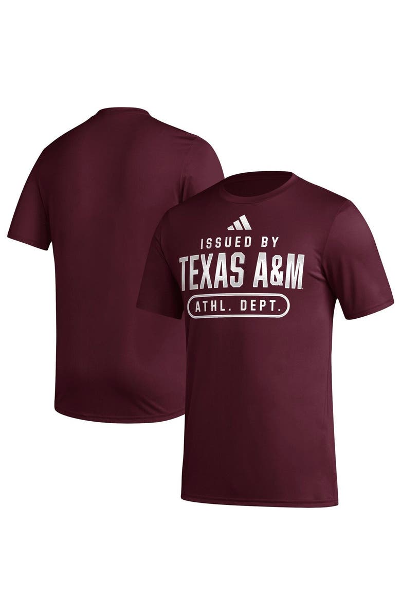 adidas Men's adidas Maroon Texas A&M Aggies AEROREADY Pregame T-Shirt, Main, color, Maroon