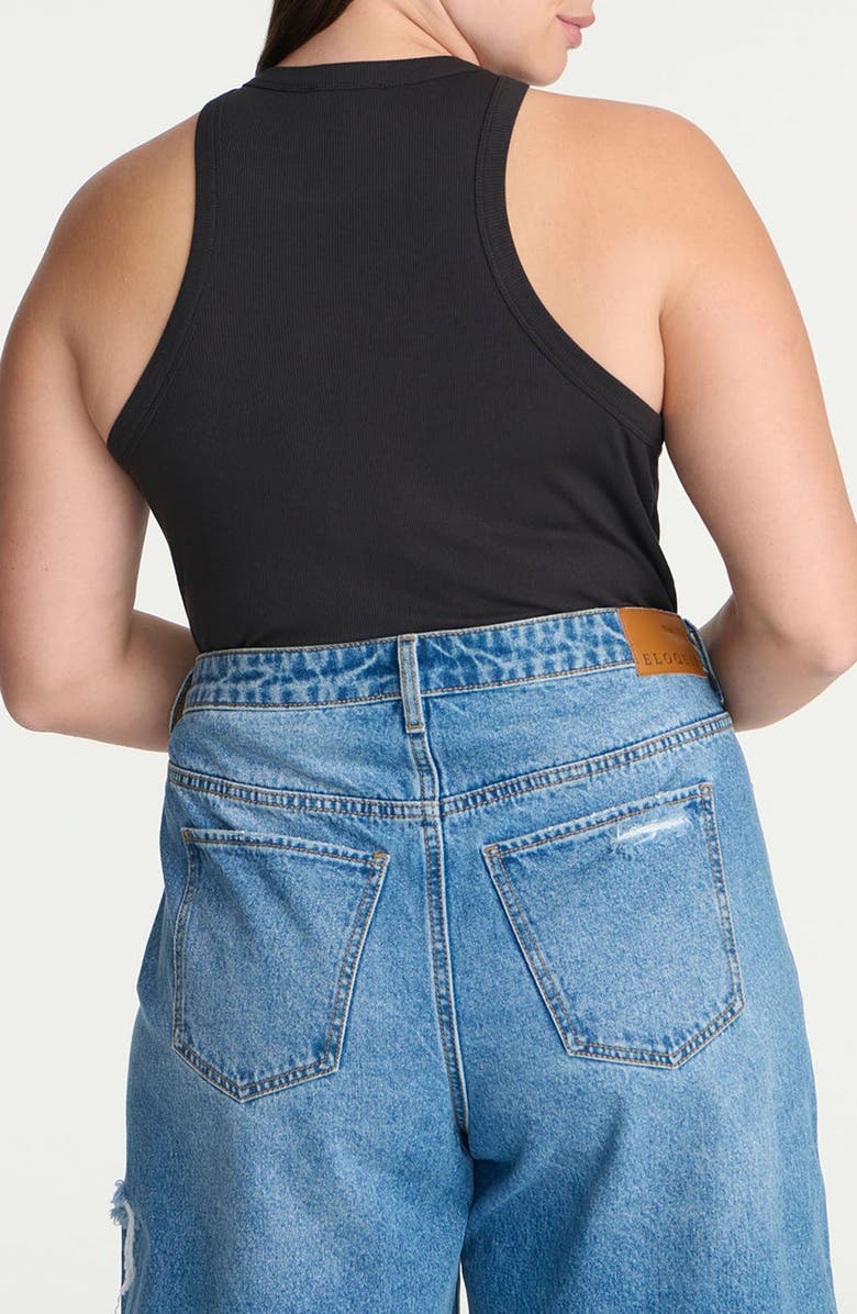 ELOQUII Racerback Rib Tank, Alternate, color, 