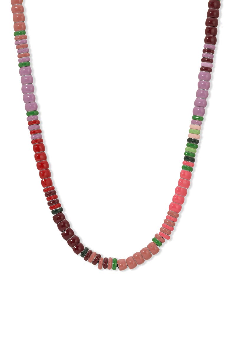 Bouquet Mini Beaded Necklace, Alternate, color, PURPLE MULTI