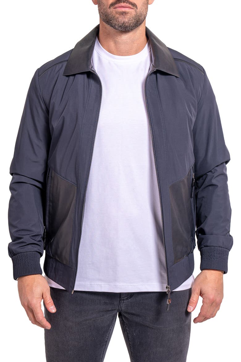 Ascension0016 Leather Trim Jacket, Main, color, BLUE