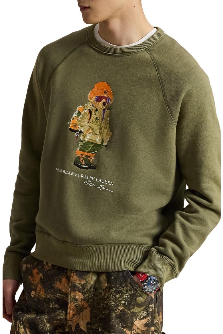 Polo Bear Graphic Fleece Sweatshirt, Main, color, GREEN