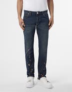 PHILIPP PLEIN Super Straight Cut Jeans Paint Men