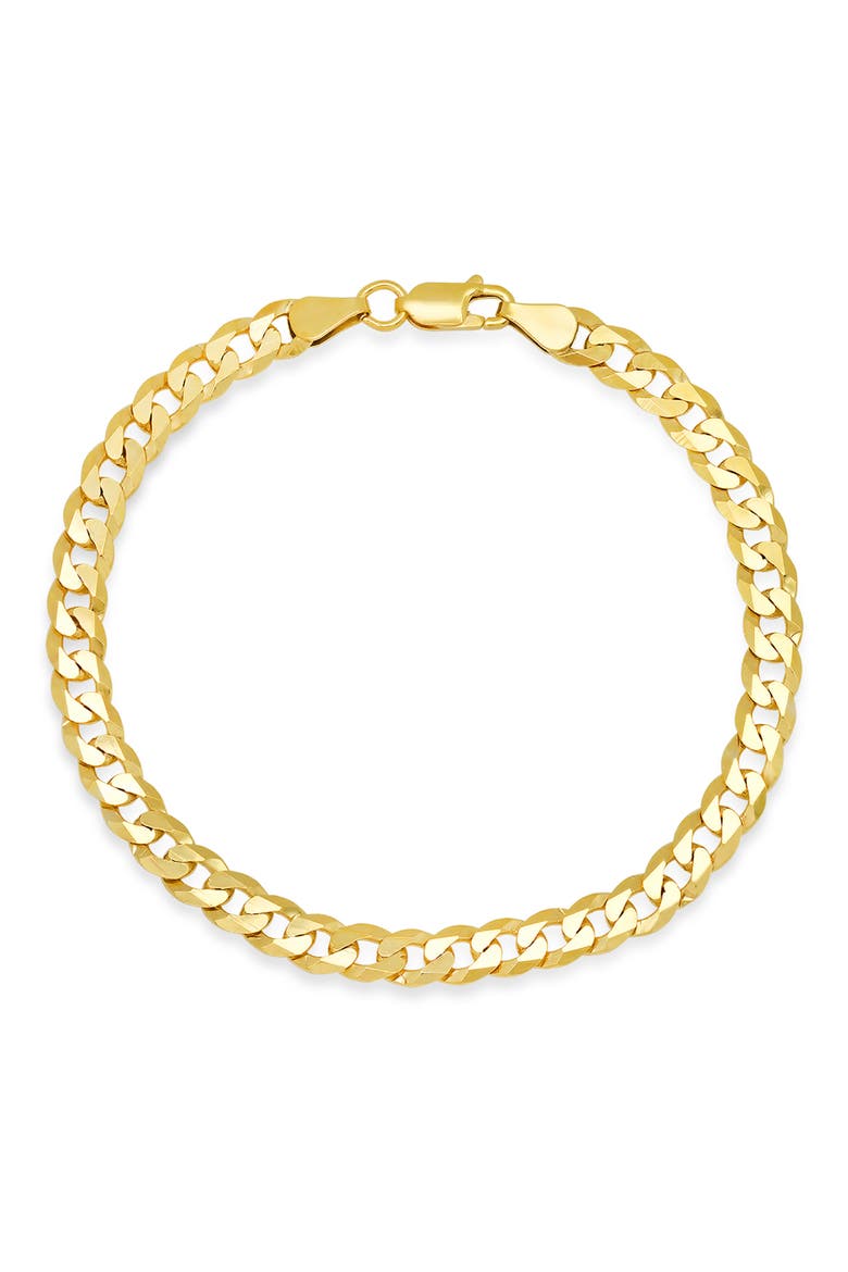 Men's 14K Gold Cuban Chain Bracelet, Main, color, GOLD