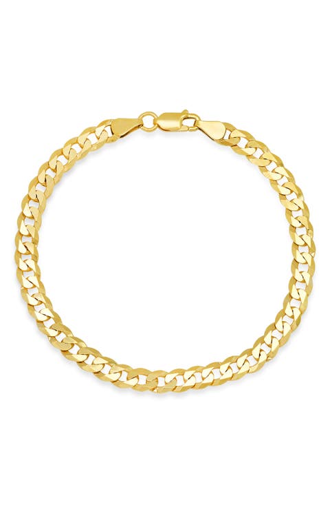 Men's Sterling Silver Italian Miami Cuban Curb Chain Bracelet