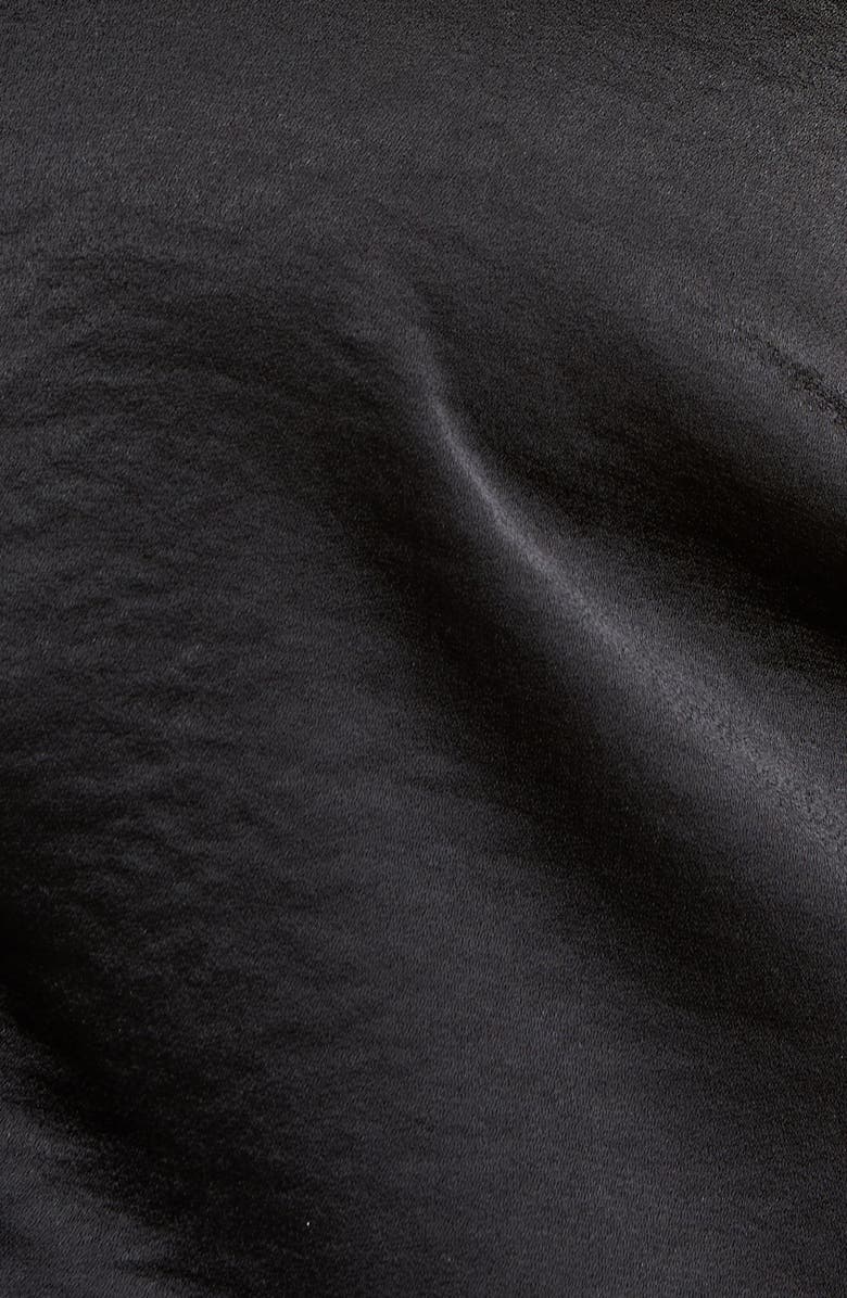 Open Edit Tie Front Satin Camisole, Alternate, color, Black