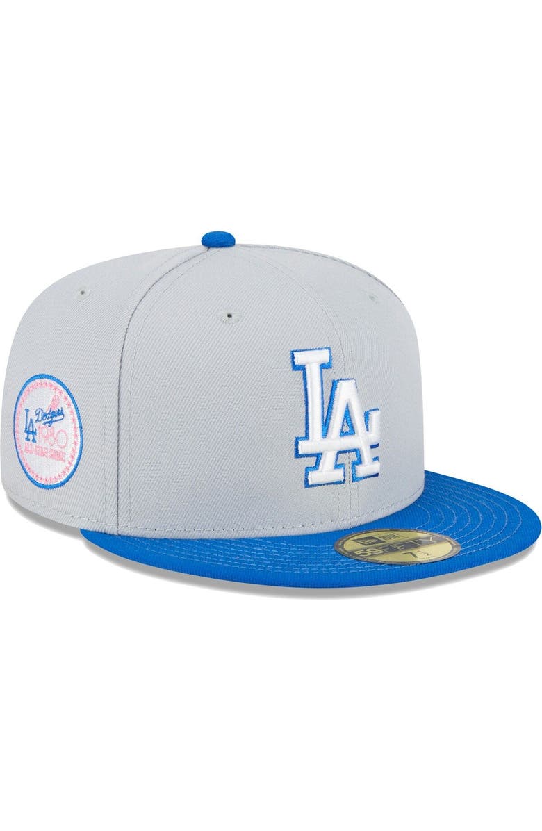 New Era Men's New Era Gray/Blue Los Angeles Dodgers  Dolphin 59FIFTY Fitted Hat, Alternate, color, 