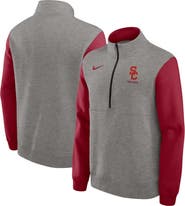 Nike Men's Nike Heather Gray/Cardinal USC Trojans Club Fleece Half-Zip Pullover