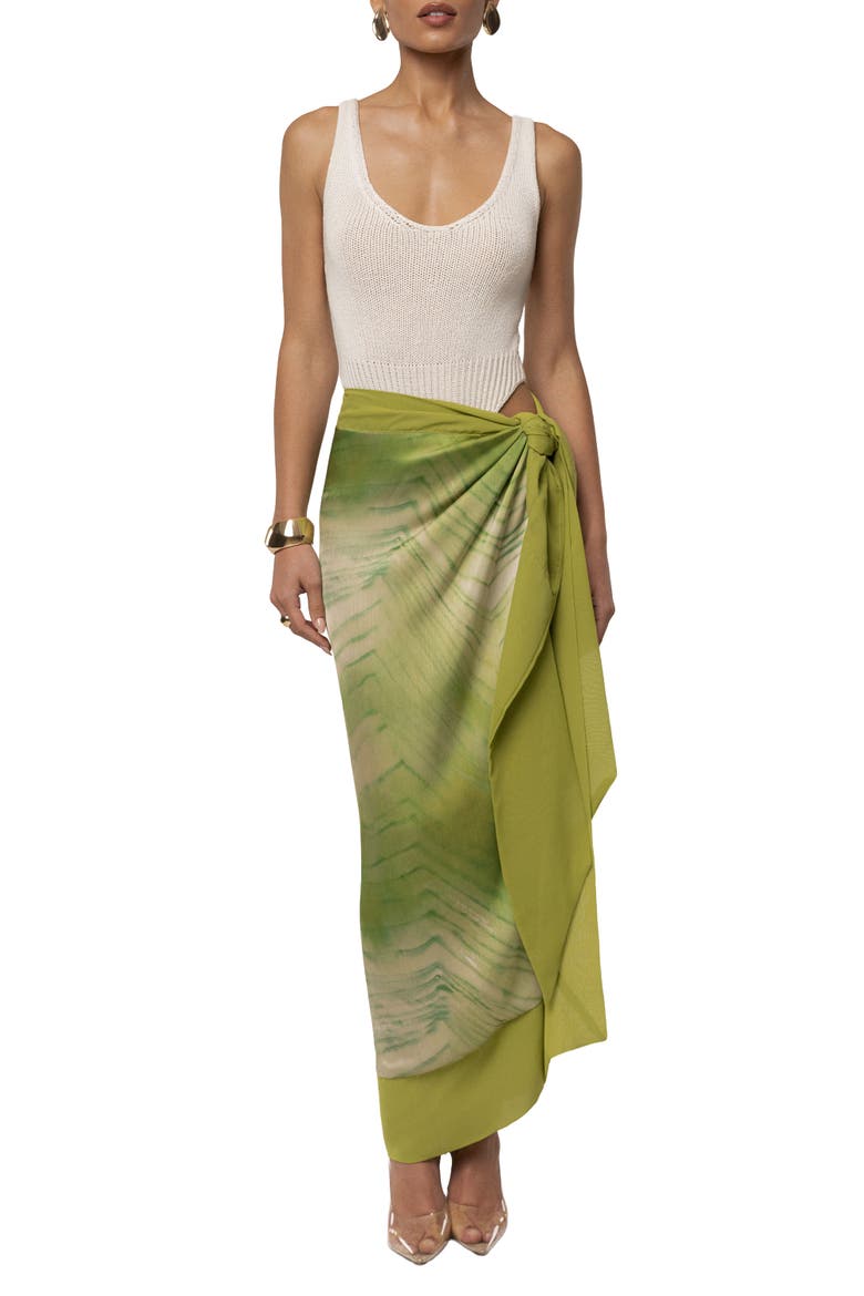 Bahía Wrap Skirt, Alternate, color, Green