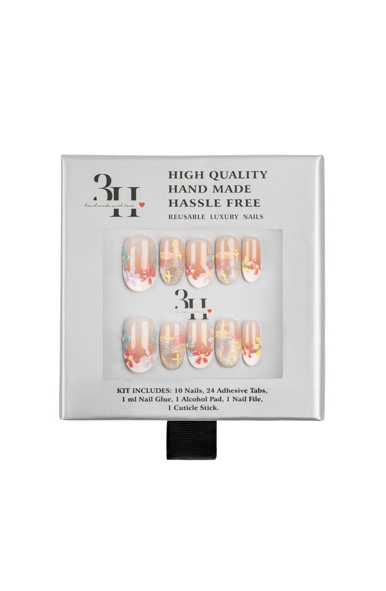 3H Nails Pastel Petals Luxury Handmade Press On Nails, Alternate, color, Pastel Petals