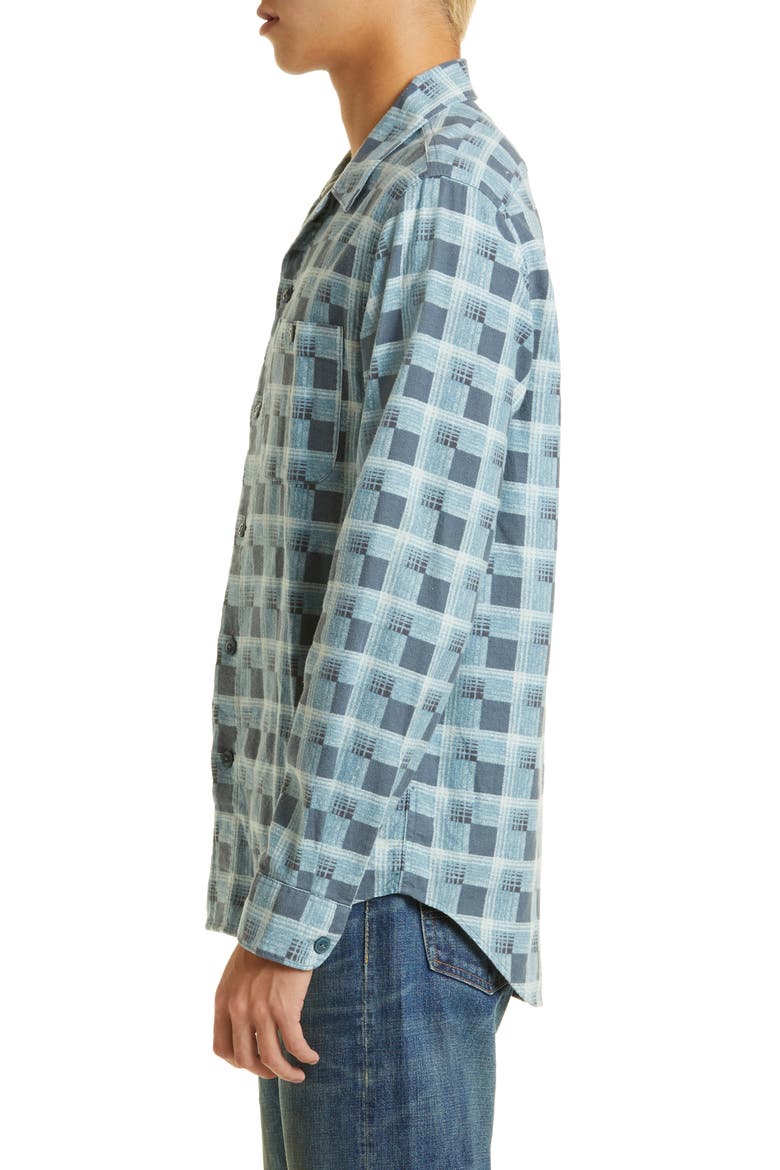 Universal Plaid Cotton Work Shirt, Alternate, color, DK BLUE / BLUE