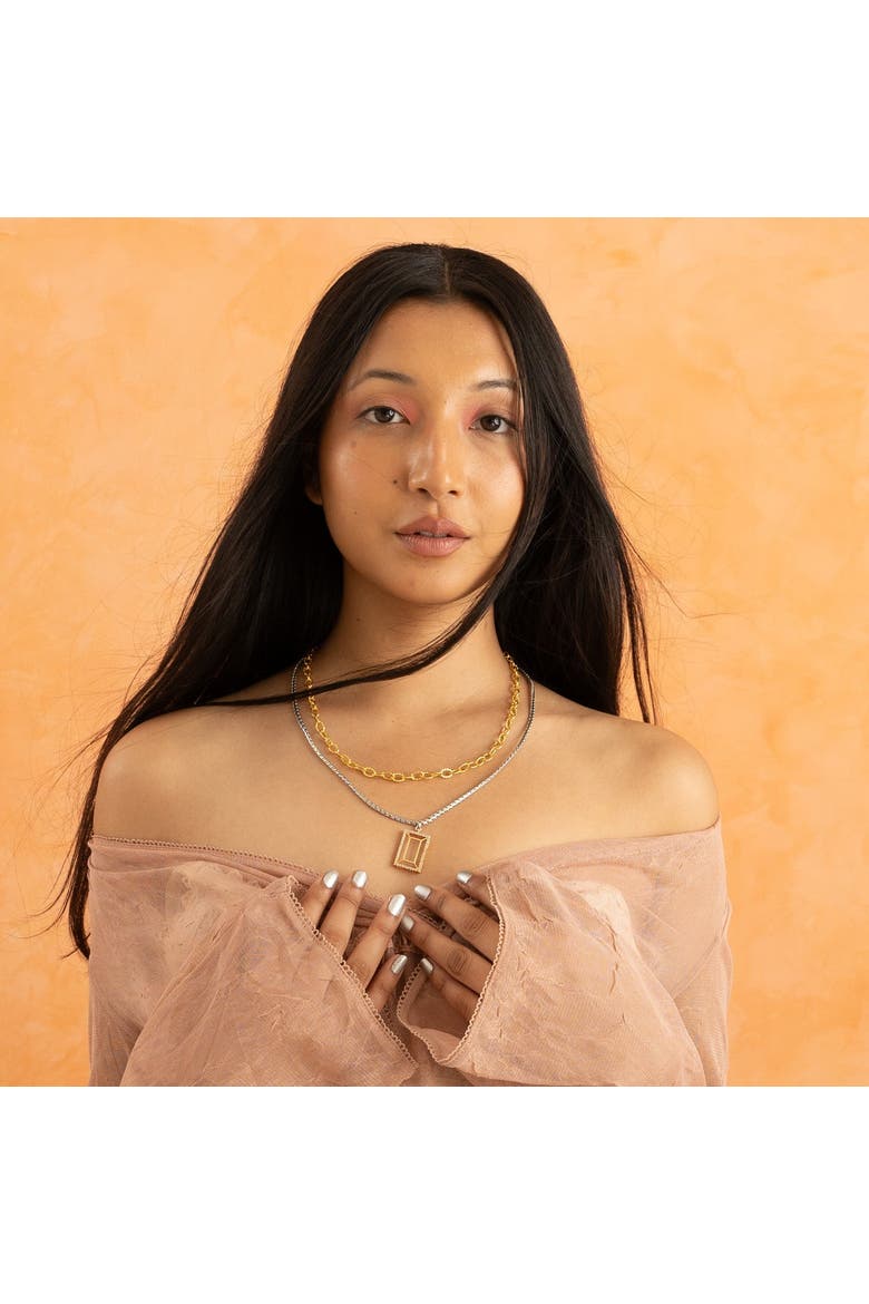 VAZIO LAYERED NECKLACE, Alternate, color, Gold Plated