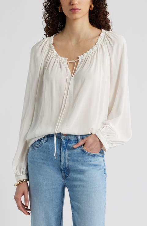 Gathered Tie Neck Top