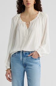 Nordstrom Gathered Tie Neck Top