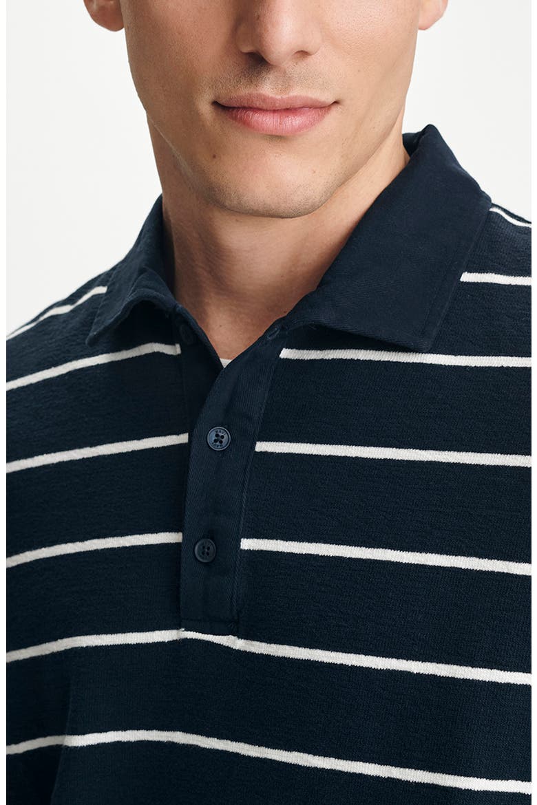 Striped Long Sleeve Polo, Alternate, color, NAVY
