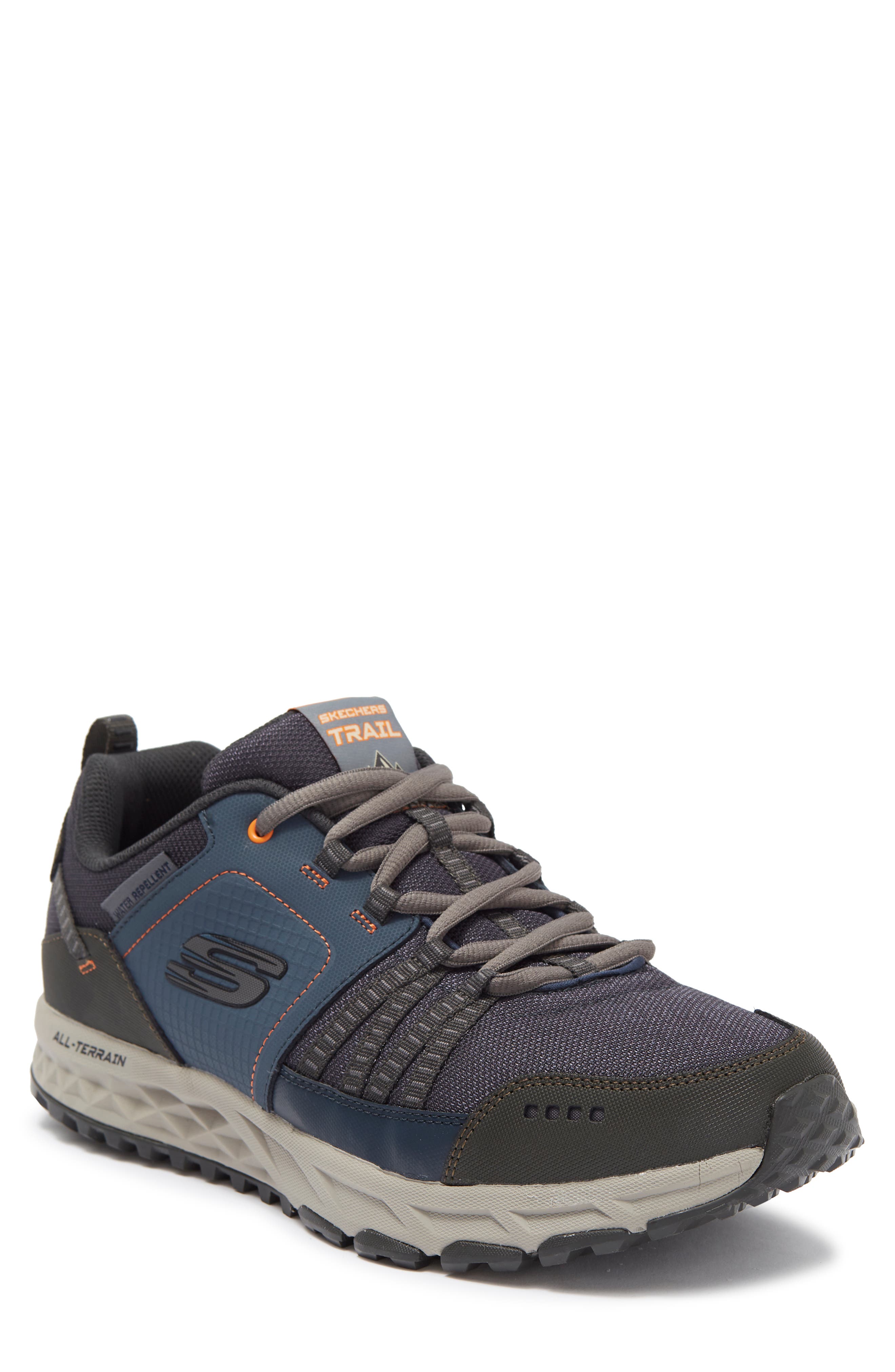 Escape Plan 2.0 Mueldor Leather Trail Shoes, Main, color, NAVY/ ORANGE