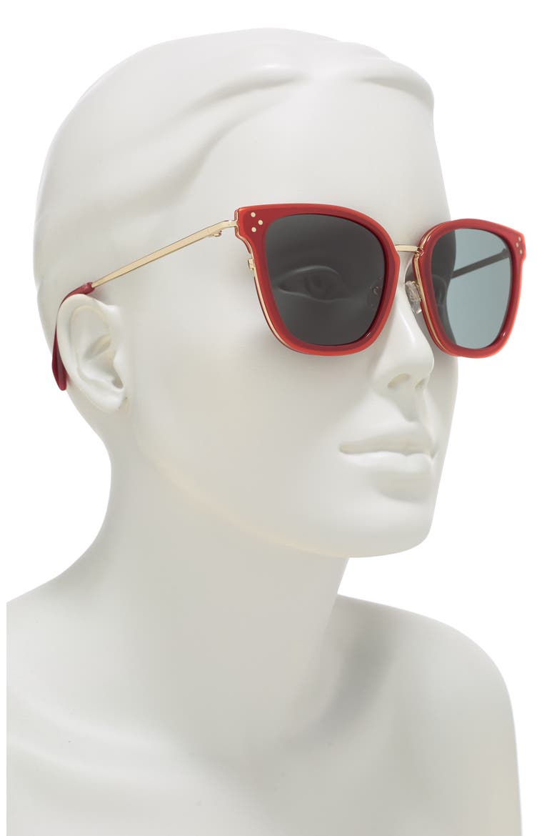54mm Square Sunglasses, Alternate, color, REDO/GRN