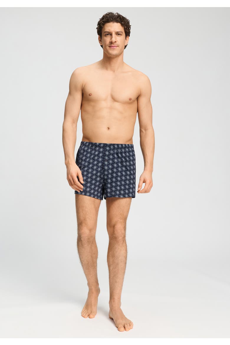 Cotton Sporty Button Fly Cotton and Tencel Boxers, Alternate, color, Celestial Night