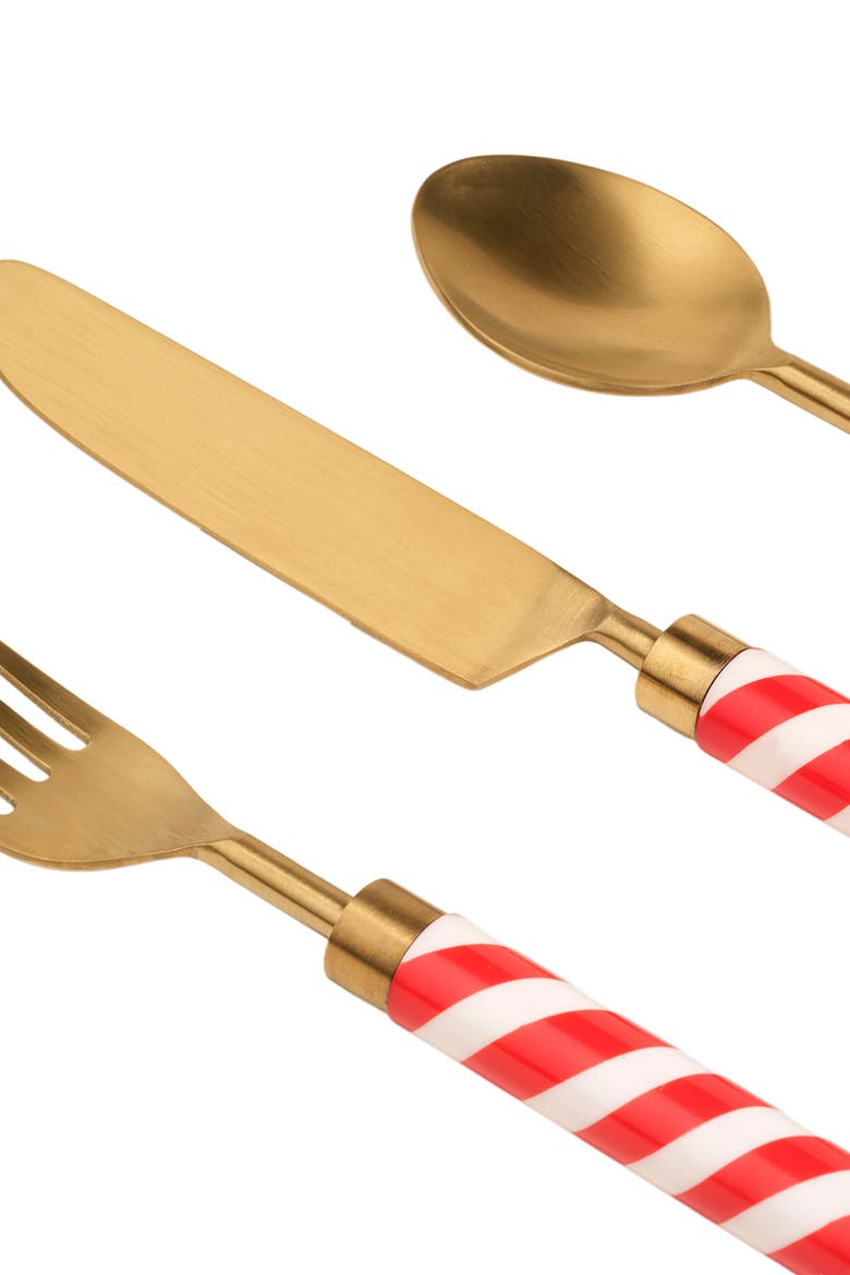 Rampur Steel Cutlery Set Spiral Set of 3, Alternate, color, Gold