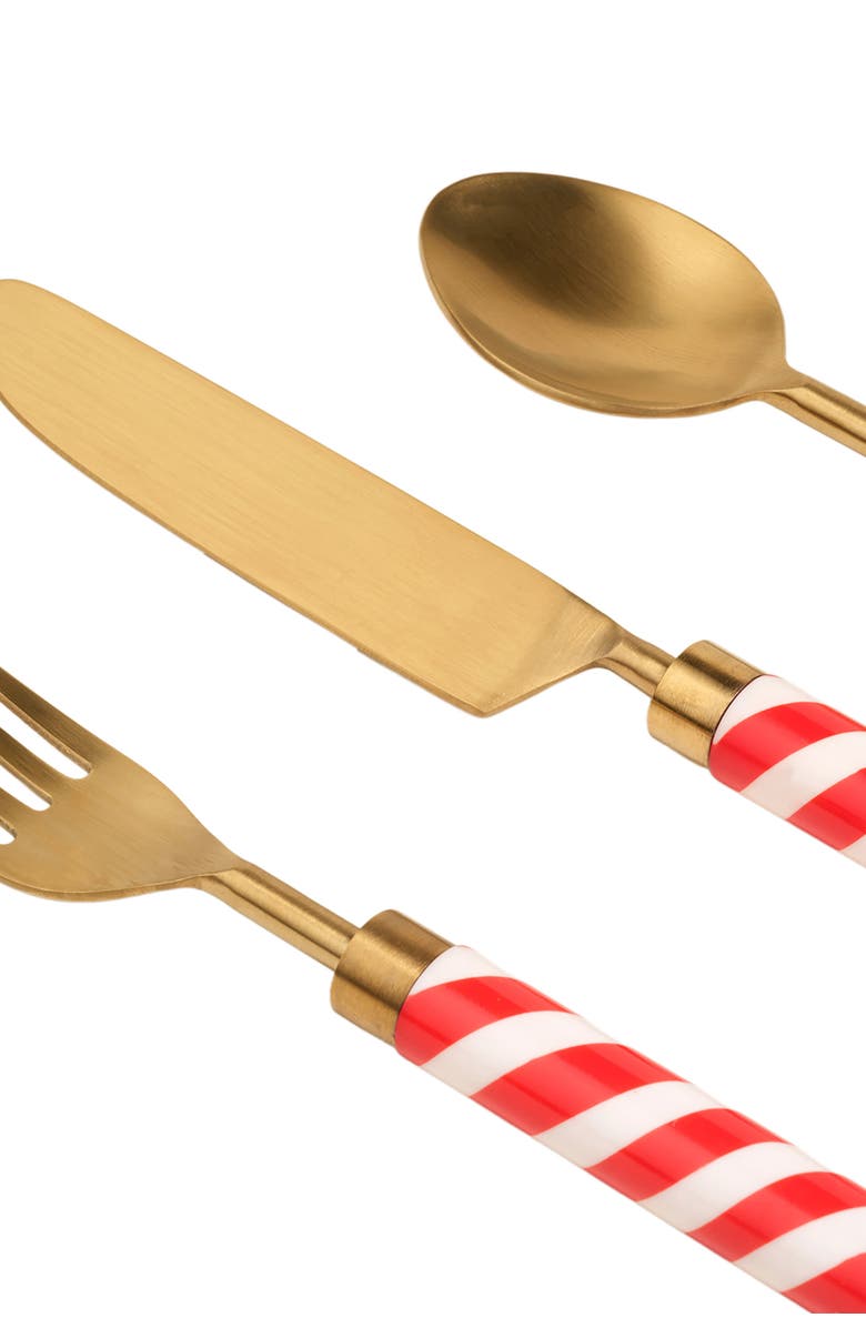 Zsa Zsa Zsu Rampur Steel Cutlery Set Spiral Set of 3, Alternate, color, Gold